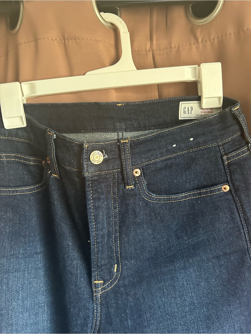 GAP Women’s Dark Blue Denim Jeans 70’s flare leg - Picture 3 of 8